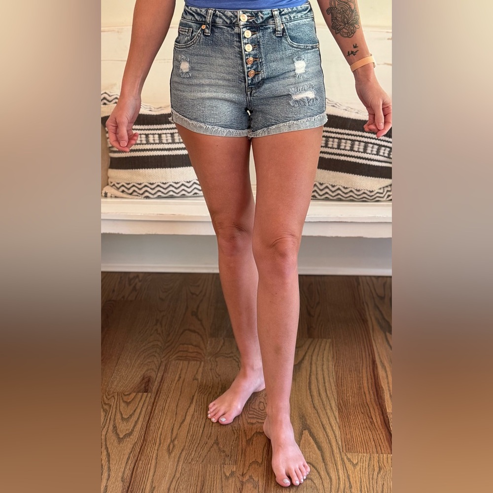 Altar'd State Blue Jean Shorts